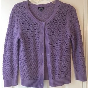Apt 9 Purple Button Cardigan, 3/4 Sleeves, Sz Med